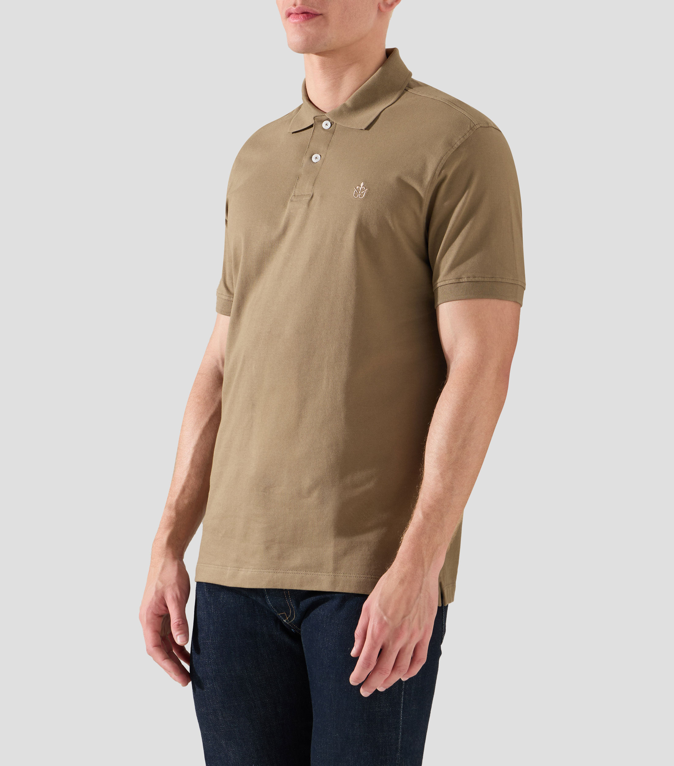 Playera tipo polo con manga corta lisa Hombre